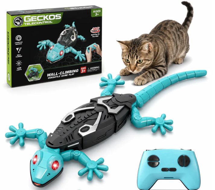 Gecko Rush Remote Control Wall Climbing Cat Toy